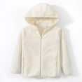 thumbnail image 6 of 9-10 Years Child Girls And Toddlers Polar Fleece Full Zip Hooded Lightweight Jacket for Fall and Winter School Beige Sweatshirt, 6 of 6