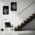 thumbnail image 3 of ZHONGYUTONG Lion and Lioness Canvas Wall Art 2 Pieces Lion King with Gold Crown Poster Prints Wild Animal Pictures Black and White Artwork Office Decor (24.00" x 36.00" x 2PCS), 3 of 6