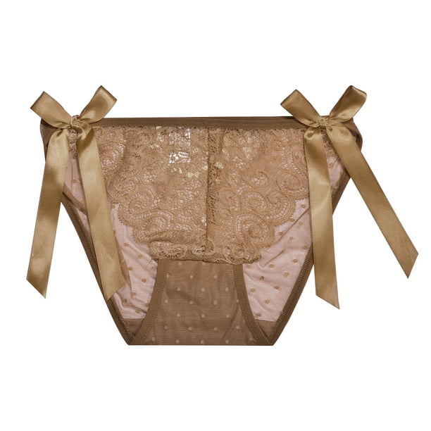 Gibobby Calzoncillos Talle Bajo Dama Bragas sexy de encaje sin costuras de tiro bajo para mujer(Café, M)