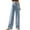 Light Blue, variant on Timegard Wide Leg Pants for Women Elastic High Waist Solid Color Loose Work Lounge Pants with Pockets