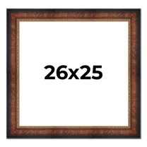 26x25 Frame Brown Walnut Gold Ornate Trim Solid Wood Plein Air Picture Frame | 3 Inch Moulding
