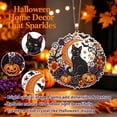 thumbnail image 5 of Halloween Black Cat Diamond Art Hanging Ornament Kit, DIY Acrylic Diamond Art Painting Wreath Kits Special Shaped Rhinestone Diamond Art Window Pendants Home Garden Wall Hanging Kits Hanging Ornament, 5 of 8