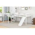 thumbnail image 2 of Newest L-Shaped Twin Loft Bed with Slide , Ladder,White Corner Loft Bed Set, Space Saving Twin Size Loft Beds with Fun Slide, Perfect for Small Rooms, 2 of 14