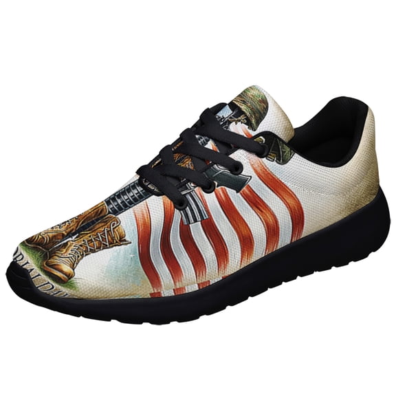 Memorial Day Fallen Soldier Shoes Sneakers Black Size 3.5