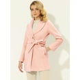 thumbnail image 2 of Abrigo De Invierno Midi Con Cinturón Y Un Solo Pecho Para Mujer Rosa claro S, 2 of 6