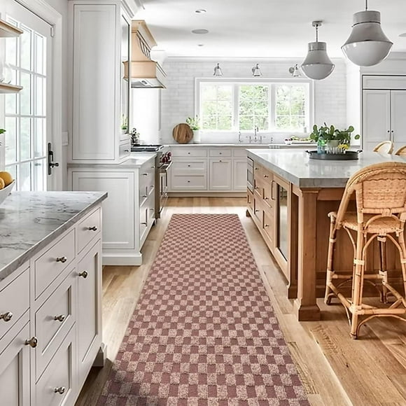 ERDS-2ft x 7ft Runner Rug Indoor Outdoor Utility Carpet, Custom Sizes Area Rugs with Non Slip Rubber Backing for Hallway Kitchen Entryway Balcony Garage Stair Laundry