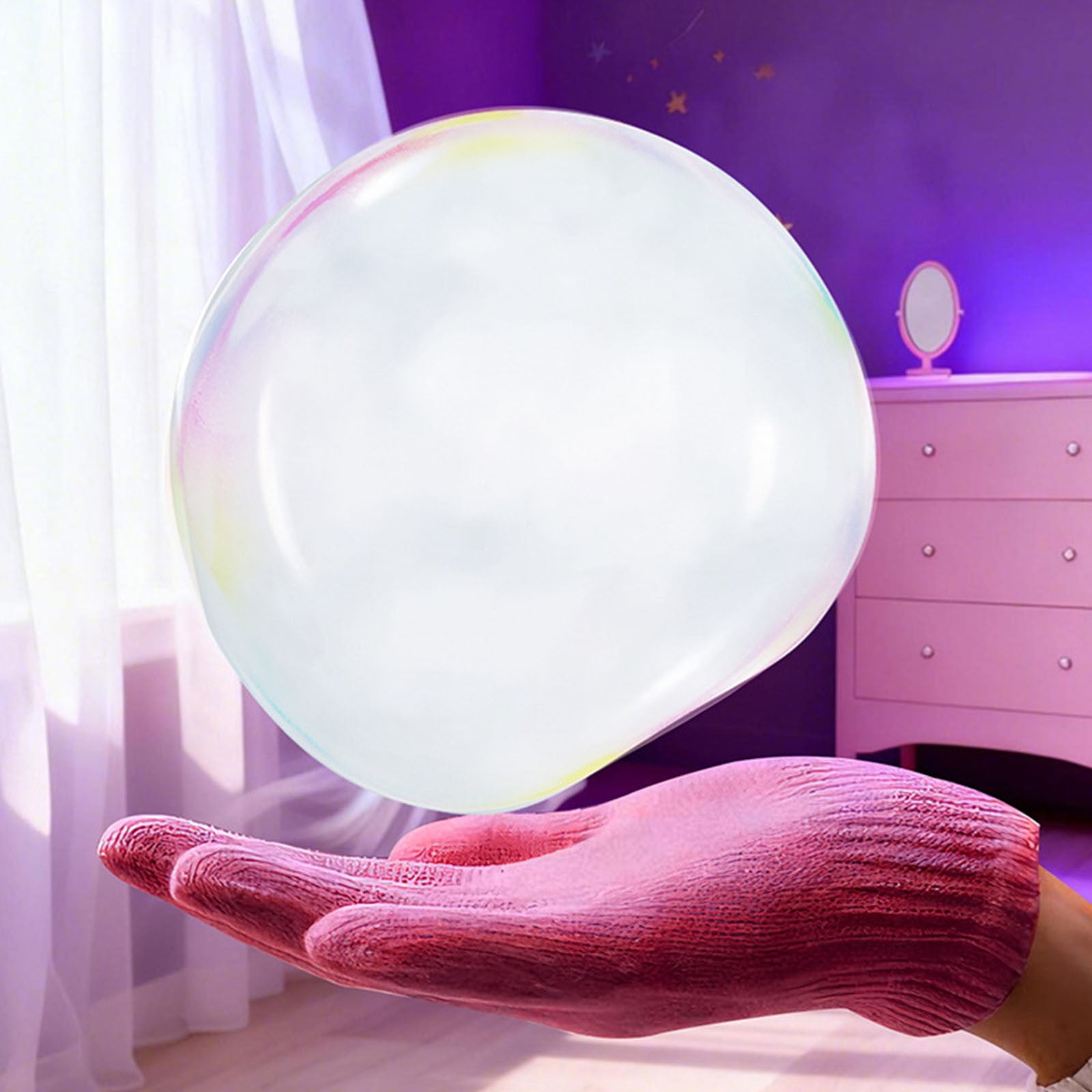 Fog Bubble Machine, Rechargeable Automatic Electric Smoke Bubble Machine, Magic Smoke Bubble Maker, Colorful Lights & Music, Bubble Fog Game for Parties, Beaches, Summer