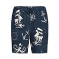 thumbnail image 7 of JUNZAN Vintage Marine Pattern Sleep Pajama Shorts for Men,Men's Pajama Bottoms,Sleepwear,Pj Shorts, 7 of 7