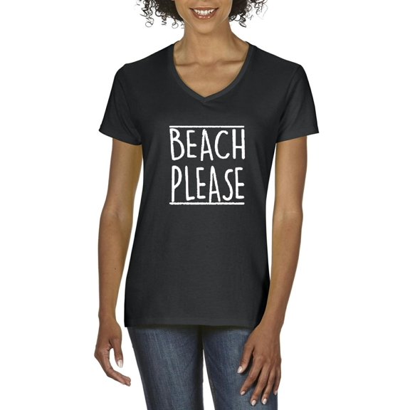 Artix - Women's T-Shirt V-Neck Short Sleeve - Beach Please