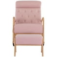 thumbnail image 4 of Polyester Upholstered High Backrest Accent Glider Rocker Chair With Ottoman Pink, 4 of 5