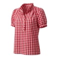 thumbnail image 3 of Sumemr Linen Shirt for Women, Oversized Tunic Shirts Vacation Beach Outfit Office Work Blouses Tops Everyday Tshirts for Women Cute Top Short Sleeve Button Down Shirts All Day Comfort, 3 of 6