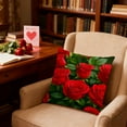 thumbnail image 5 of Valentines Day Pillowcase, Love Heart Rose Print Throw Pillow Cover Decorative Cushion Cover for Holiday Home Party Couch Bed Sofa Valentine's Day Decor, 5 of 6