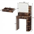 thumbnail image 4 of Akaber Makeup Vanity Desk with Mirror and Lights, 26.5" Small Vanity with Large Drawer and 6 Level Storage, Brown Vanity with 3 Color Lighting Modes, 4 of 6