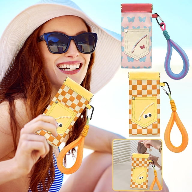 Bolsa Para Guardar Gafas De Sol Estuche de cuero para gafas con cordón y cierre magnético para gafas de sol y gafas de lectura Yulucky