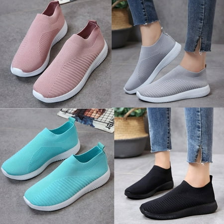 Women's Walking Tennis Shoes - Lightweight Athletic Casual Gym Slip on ...