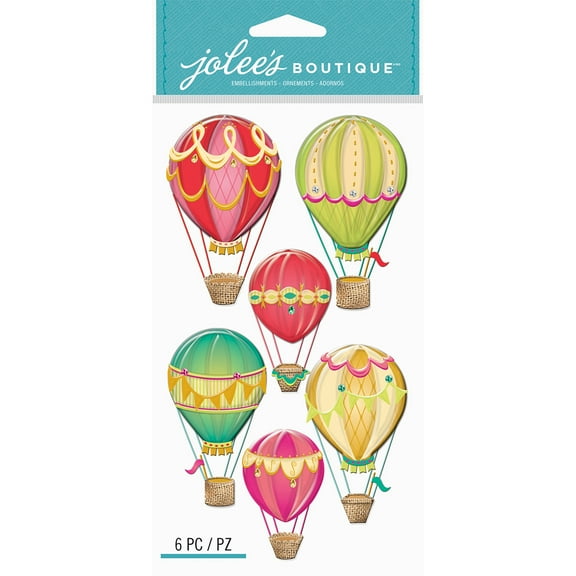 Jolee's Boutique Dimensional Stickers-Hot Air Balloons
