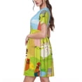 thumbnail image 2 of Disketp Farm Animals 3 para Vestido de Manga Corta para Mujeres, Vestidos de Verano para Mujeres, Casual y Holgado para la Playa, 2 of 6