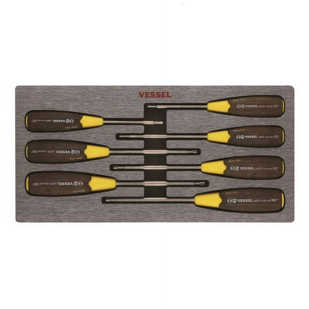 

1PK Vessel 3407EVA WOOD-COMPO Non-Slip Torx Tamper-proof Screwdriver 7PC. Set