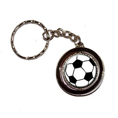 - Soccer Ball Spinning Circle Keychain
