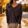thumbnail image 5 of Only Moment Brown Womens Long Sleeve Sweater Crew Neck Elegant Casual Fall Outfits, Soft Comfy Fashion Clothing, Trendy 2026 Winter Clothes M, 5 of 9