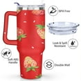 thumbnail image 3 of Strawberry1 40 Oz Tumbler with Handle Lid and Straw, Stainless Steel Double Walled Vacuum Insulated Cup, Cute Anniversary Wedding Birthday Gifts Tumbler for Women Men Friends Outdoor Indoor, 3 of 7