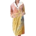 thumbnail image 1 of Jindong Robes en Peluche pour Femmes Robe de Nuit Décontractée et Confortable en Flanelle à Manches Longues Imprimée Colorée pour Femmes, 1 of 5