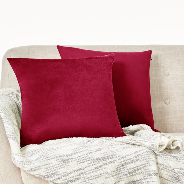 Deconovo Smooth Throw Pillow Covers Rustic Velvet Pillow Covers Square
