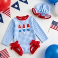 thumbnail image 3 of Duqingm Baby Girl 4th of July Swimsuit Baby Girls One Piece Swimsuit Romper Popsicle Bathing Suit Girl Beach Rash Guard Baby Girl Swim Suit Sky Blue,18-24 Months, 3 of 5