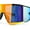 Grey Orange Mirror, variant on Mens Color Mirror Aerodynamic Block Shield Lens Plastic Sport Sunglasses Grey Orange Mirror