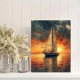 thumbnail image 2 of Qisvanset 12x16 Inch Framed Canvas Wall Art Monet Style Vintage Sailboat Nautical Boy Kids Nursery Art Print, 2 of 8