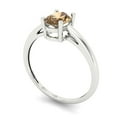 thumbnail image 2 of 1 ct Oval Cut Simulated Champagne Diamond Solitaire 18K White Gold Womens Engagement Ring, 2 of 5