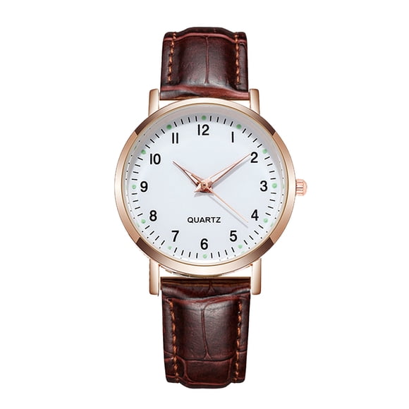Reloj de cuarzo para mujer, relojes de cuarzo luminosos y tenues para mujer con correa de cuero estampada, reloj de pulsera informal, regalo maravilloso.