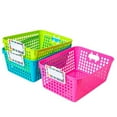 thumbnail image 3 of Really Good Stuff Book Baskets, Large Rectangle with Label Holders - 5 Pack in Neon, 3 of 3