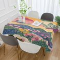 thumbnail image 2 of Yayeee Tablecloths 60" x 60" Rectangle Wrinkle Resistant Party Table Cover, Green Floral Wave, 2 of 8