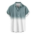 thumbnail image 4 of Mens Casual Manga Corta Botón Abajo Camisas Turndown Cuello Blusa de Impresión, Poliéster Ligero Top de la Moda para el Verano Al Aire Libre Y el Uso Diario, 4 of 6