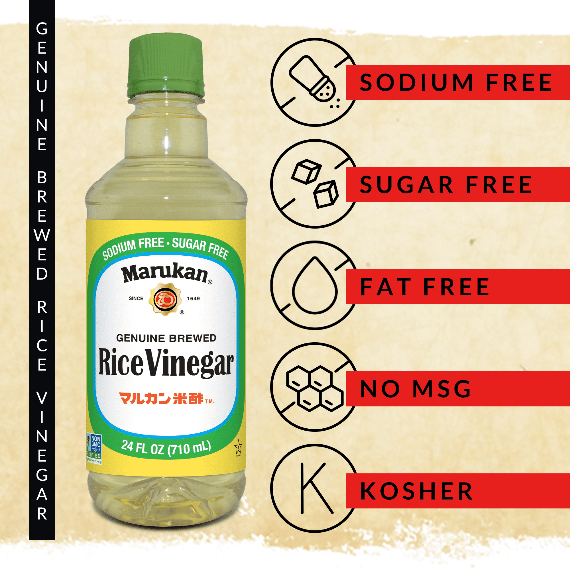 Marukan Genuine Brewed Rice Vinegar for Enhancing Flavor & Cooking, Unseasoned (1 Gallon)