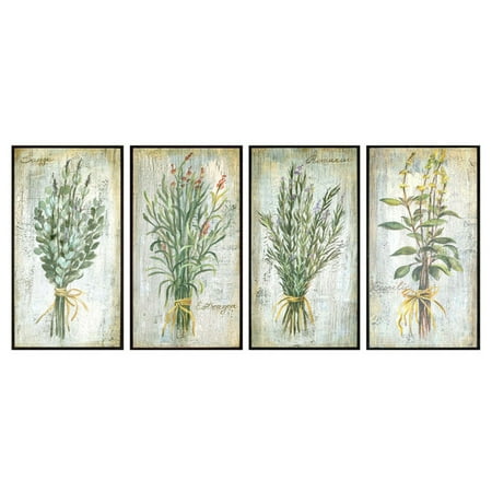 - Paragon Green Herbs Framed Wall Art - Set of 4