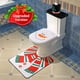 thumbnail image 2 of Juego de funda y alfombra para asiento de inodoro de 3 piezas con diseño de muñeco de nieve de Papá Noel, adornos navideños rojos para el baño JAMW Sencillez, 2 of 5