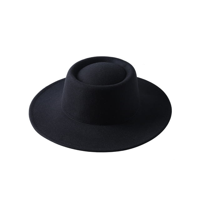 Faithtur Female Hat, ts Solid Color Flat-Top Cap Blower Hat Woolen Cap Fedoras