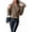Dark Brown, variant on Womens Crop Pea Coat Wool Blend Office Work Lapel Collar Short Winter Jacket Trench Coat Light Coffee Color L