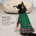thumbnail image 5 of KYEESE Dog Sweater, Green Turtleneck Sweater Dress with Bowtie, Dog Sweater for Small Dogs, XL, 5 of 7