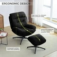 thumbnail image 4 of Othniel Black Swivel Accent Chair with Ottoman Rocker Glider Chairs Ottoman Footrest Set, 4 of 8