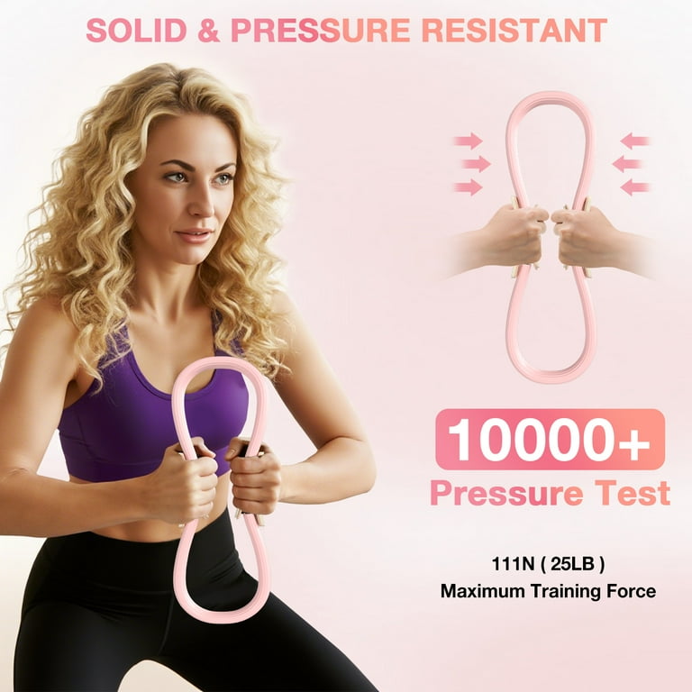 Set Pilates Compact 5 Pièces – Cercle Magique 14'', Boule 9cm, 3 Bandes élastiques – Fitness Femme