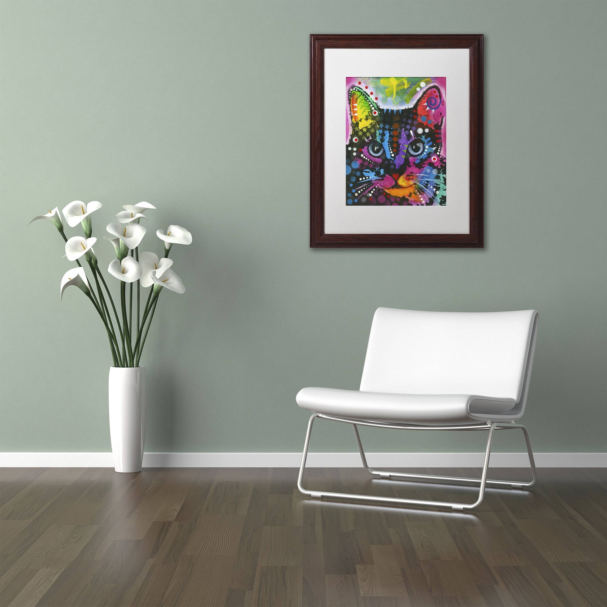 Trademark Fine Art "12" Canvas Art by Dean Russo, White Matte, Wood Frame