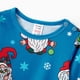 thumbnail image 4 of Conjunto de pijama con solapas abotonadas y bolsillos con estampado de gnomos azules para toda la familia (resistente al fuego), 4 of 5