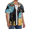thumbnail image 2 of Balery Whimsical Cartoon Cow Camisa Casual de Manga Corta con Botones para Hombre, Texturizada, Estilo Cubano, para Playa, Verano-Medium, 2 of 5