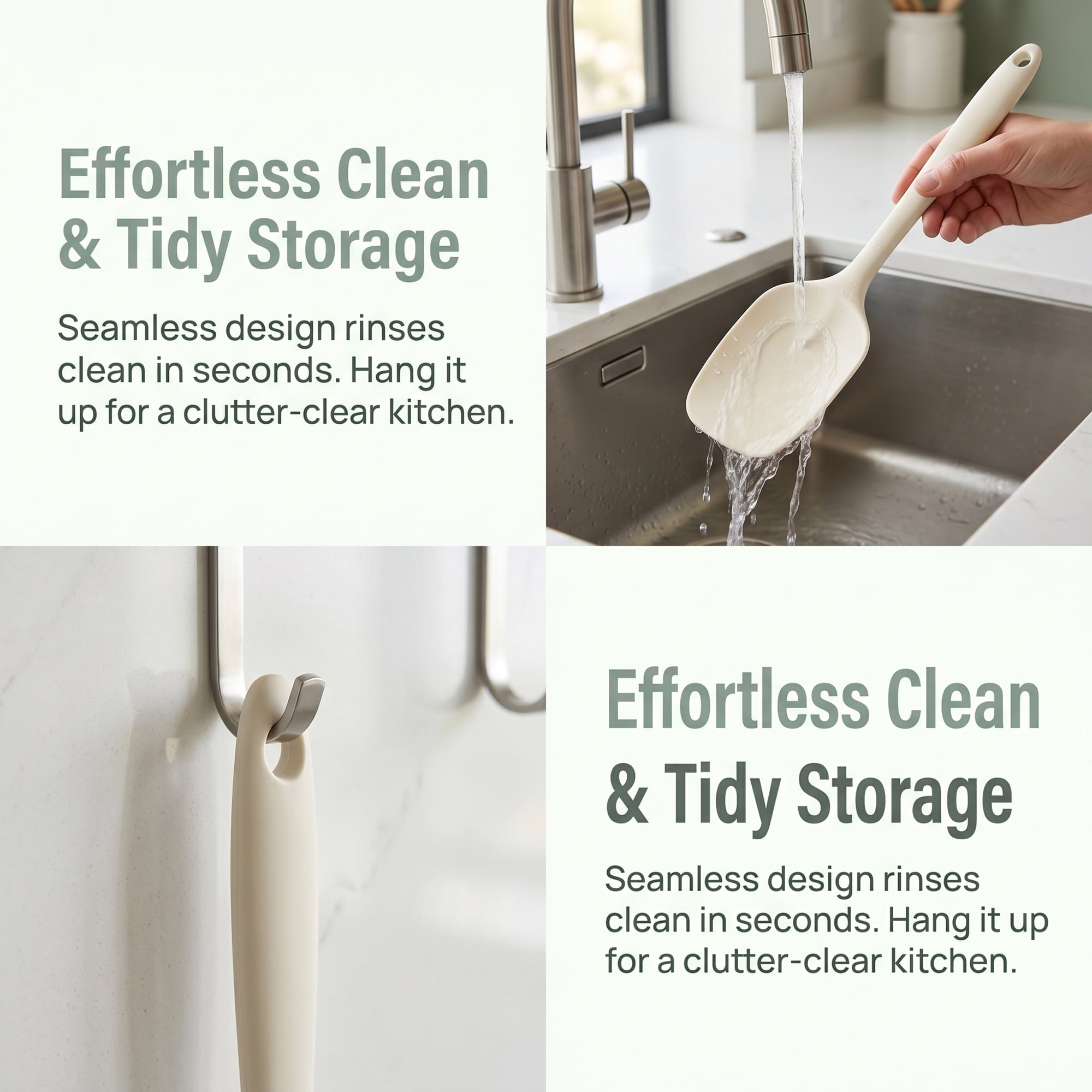 Unique Bargains 6Pcs Heat-Resistant Dishwasher Safe Kitchen Utensils Beige