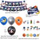 thumbnail image 1 of Decoración para fiesta de cumpleaños infantil con temática de astronauta, juego de tapones para tartas con globos y banderas de cohetes de astronauta, 1 of 6