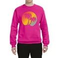 thumbnail image 2 of Two Coconut Palm Trees Beach Sunset | Mens Pop Culture Crewneck Graphic Sweatshirt, Fuschia, Small, 2 of 4