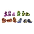 thumbnail image 3 of Set of 12 Metallic Red Green Purple Blue Baby Wyrmling Dragons Mini Figurines, 3 of 9
